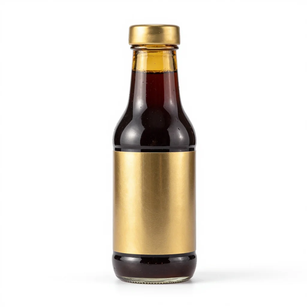 Honey-Garlic BBQ Sauce with Smoky Spices in a Rustic Brown Glass Bottle