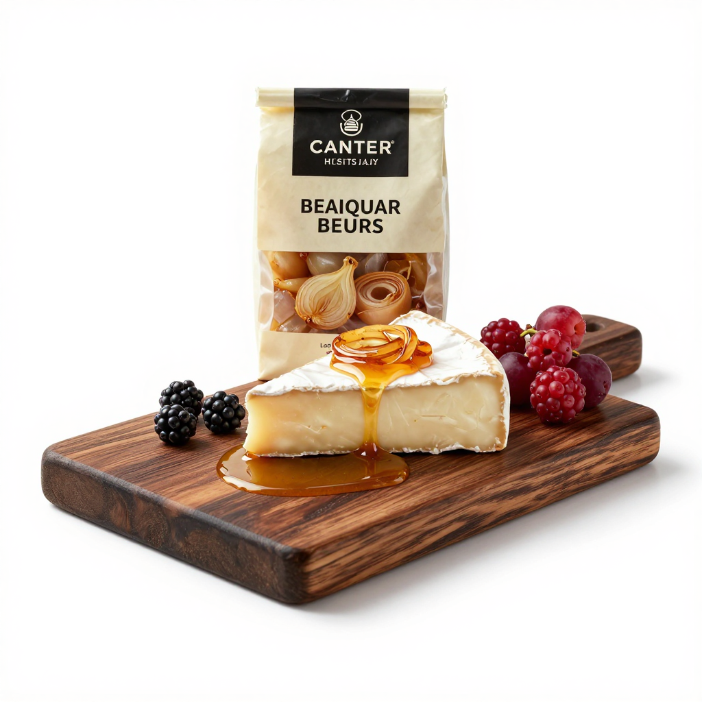 Caramelized Onion & Brie Charcuterie Board with Handcrafted Wooden Server