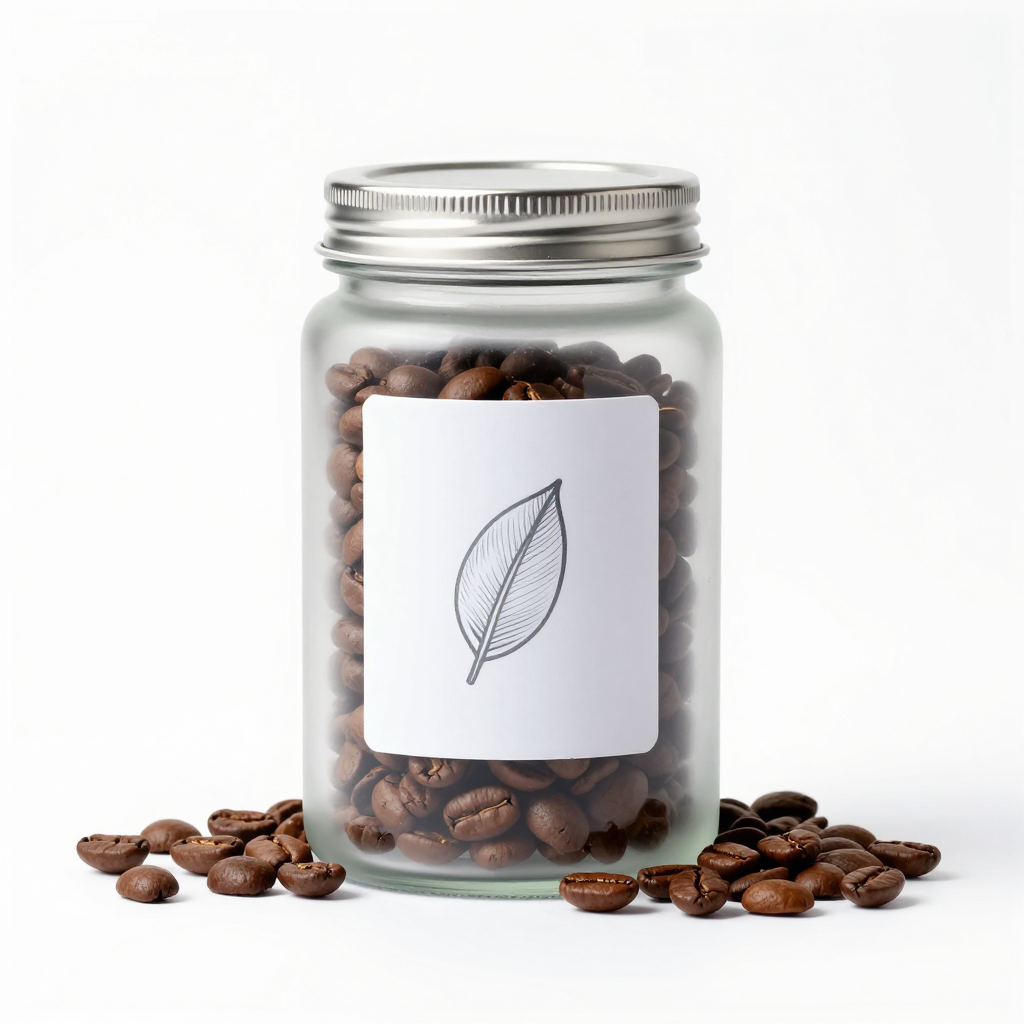 Costa Rican Tarrazú High-Altitude Whole Bean Coffee in Frosted White Glass Jar with Silver Lid