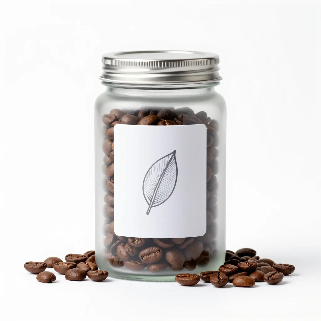 Costa Rican Tarrazú High-Altitude Whole Bean Coffee in Frosted White Glass Jar with Silver Lid