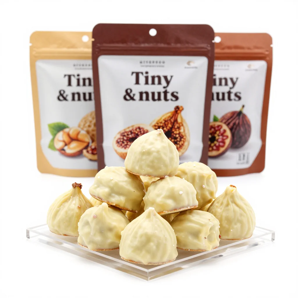 White Chocolate Drizzled Dried Fig Bites