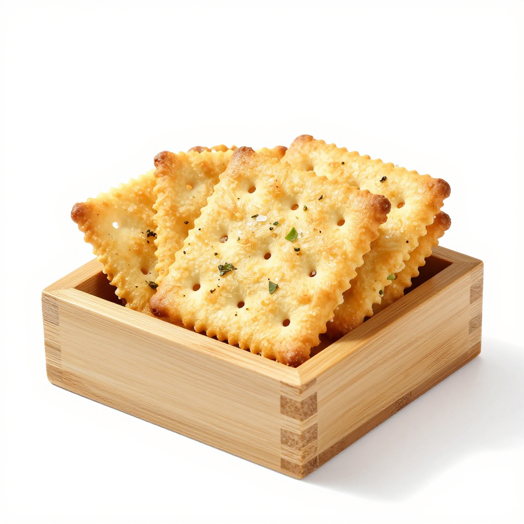 Artisanal Sea Salt and Herb Crackers in Rustic Style