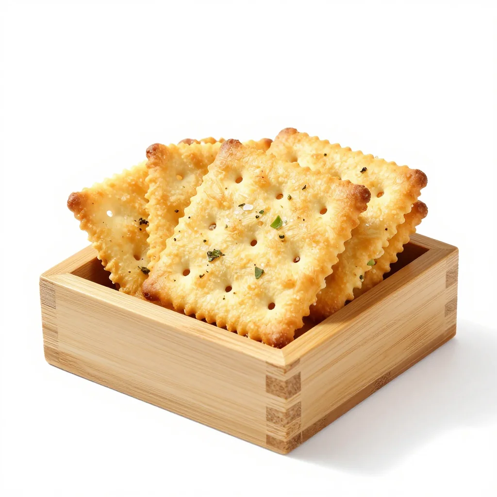 Artisanal Sea Salt and Herb Crackers in Rustic Style