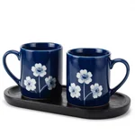 Midnight Bloom Ceramic Mugs Set - 2